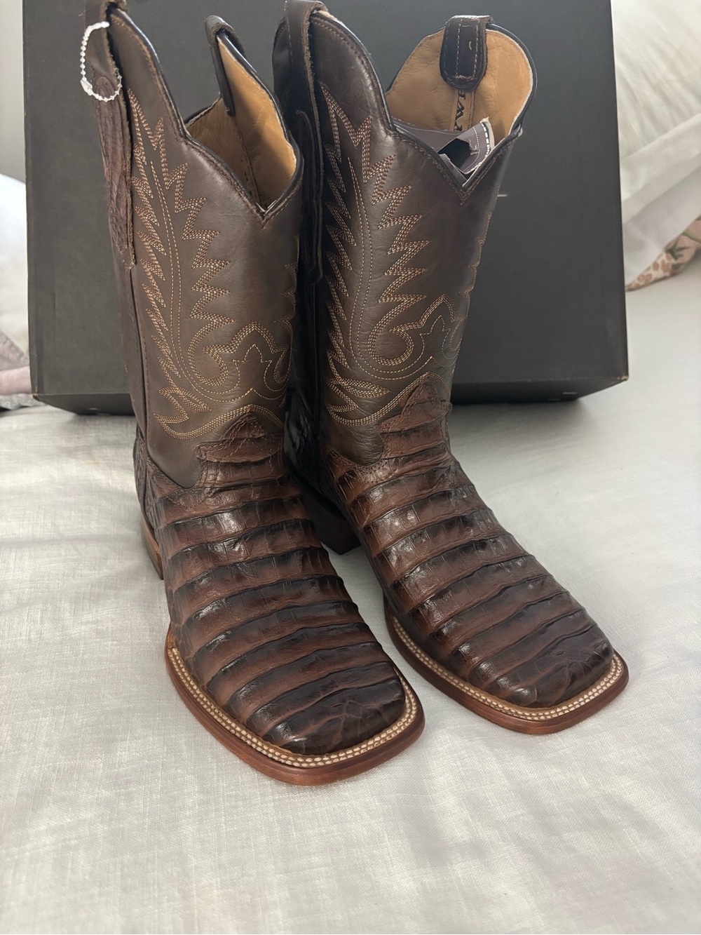Men's Brown Exotic Leather Cowboy Boots